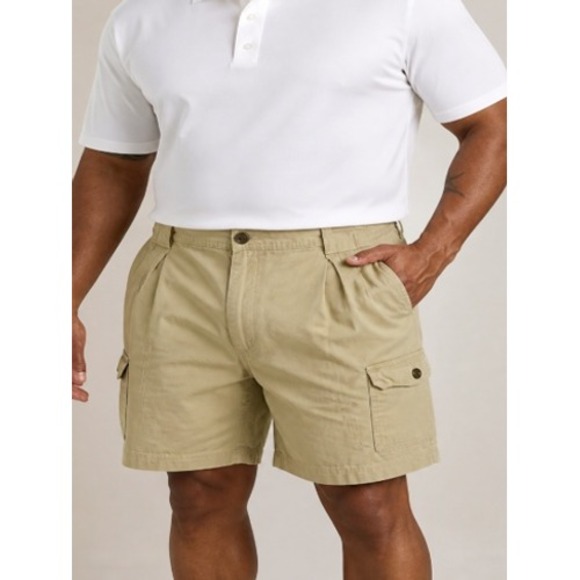 RedHead Other - RedHead Mens 44 Khaki Cotton Canvas Cargo Shorts Elastic Waist Tan Hiking